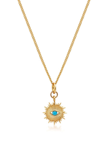Nialaya Women's Necklace Gold Necklace with Mini Evil Eye Pendant